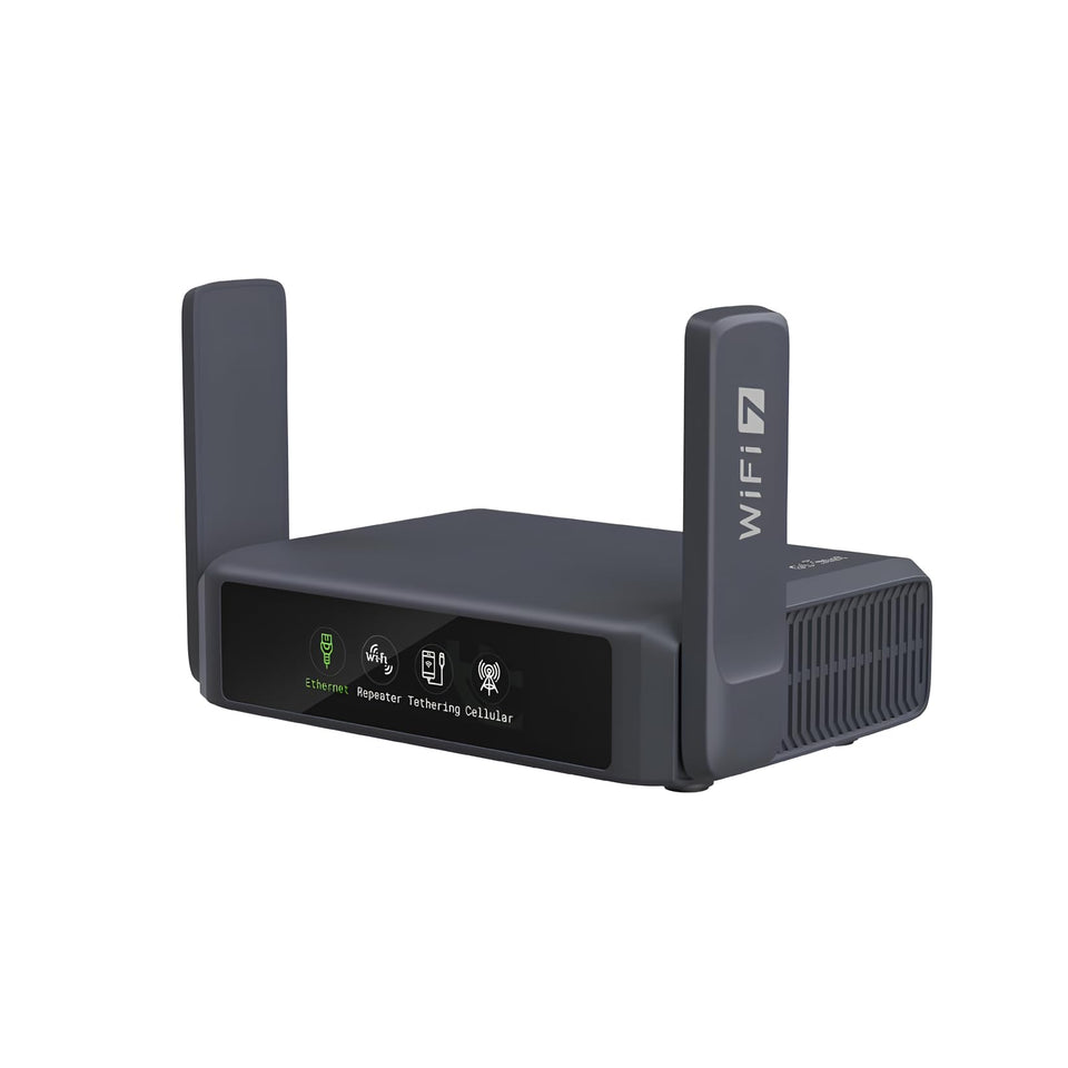 GL.iNet Slate 7 front view for portable travel Wi‑Fi and secure connections.