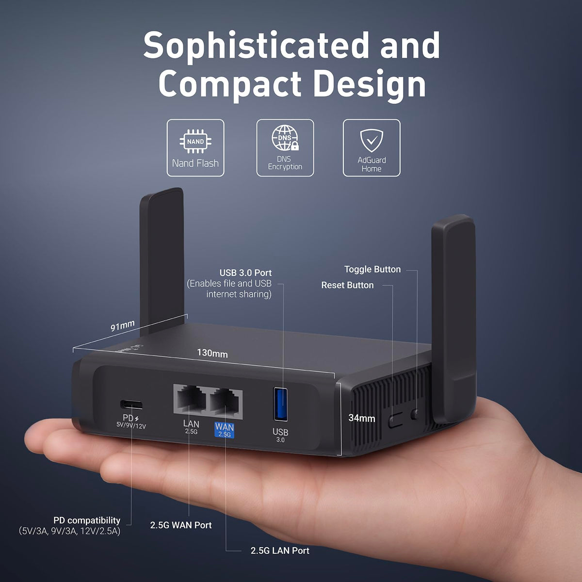 GL.iNet Slate 7 compact size ideal for hotels and cruises.
