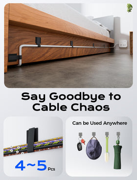 gliship under desk application holding power strip cords tidy and accessible