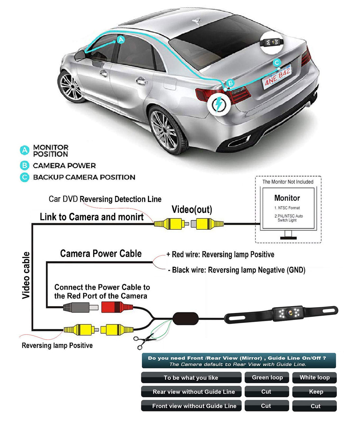 GLK 8-meter video cable supports installation without extra cables.