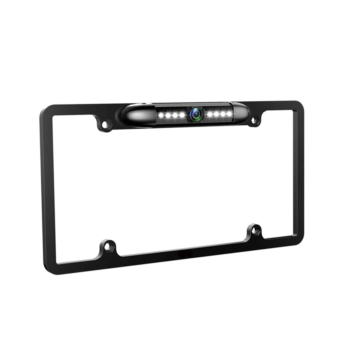 GLK front view of license plate frame camera showing compact design and secure fit