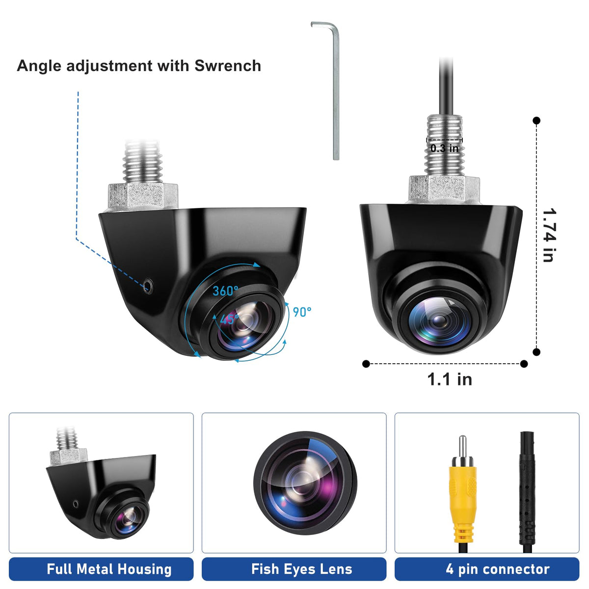 GLK HD Backup Camera IP69K waterproof design withstands rain and snow