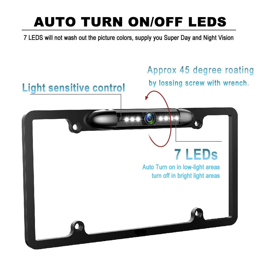 GLK backup camera front view option improves on road awareness.