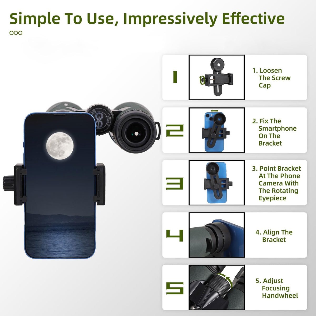 GLLYSION 12x50 binoculars ergonomic grip for comfortable viewing.