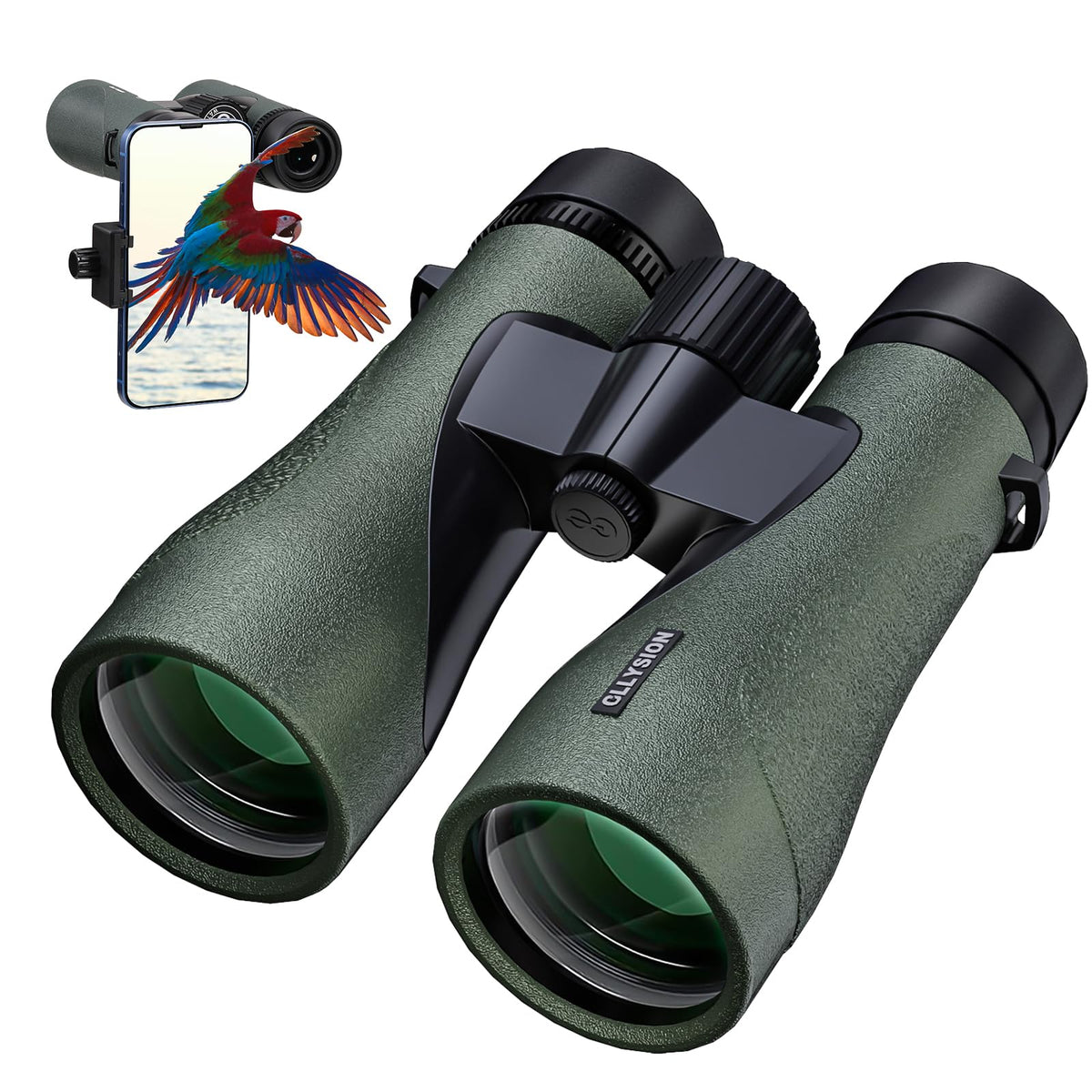 GLLYSION 12x50 binoculars front view for effortless outdoor observation.