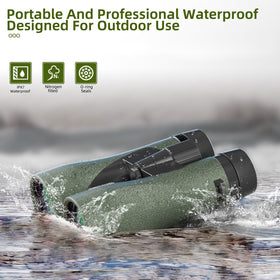 GLLYSION 12x50 binoculars waterproof body for all-weather use.