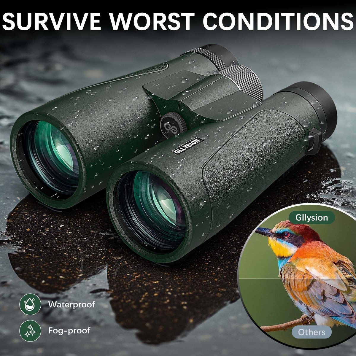 GLLYSION 15x54 binoculars case protects optics during travel