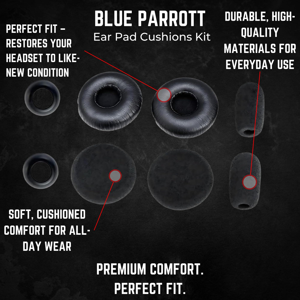Global Teck durable materials long-lasting ear cushions for daily use