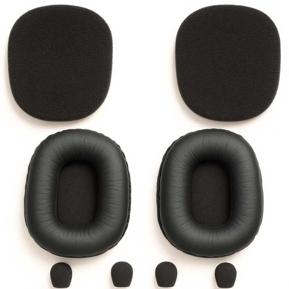 Global Teck ear cushions for BlueParrott B450-XT with extra-thick memory-foam for comfort.