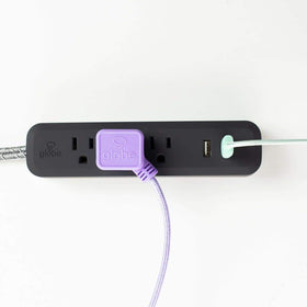 Six-foot fabric-covered cord on Globe Electric power strip for extended reach.