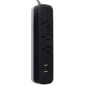 Three grounded outlets suitable for lamps, printers, and compact electronics.
