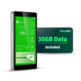 GlocalMe G4 Pro front view with 5-inch touchscreen for quick setup on the go.