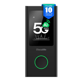 GlocalMe Numen Air 5G hotspot front view, compact travel companion delivering ultra-fast internet.