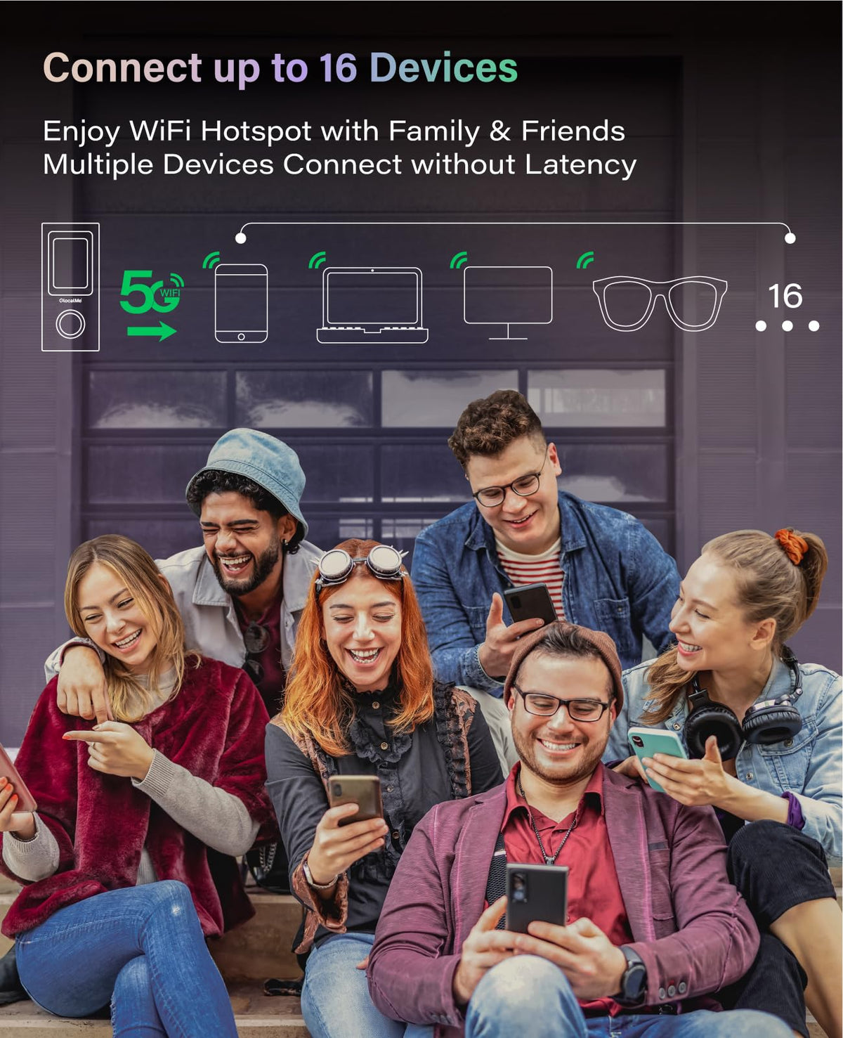 GlocalMe Numen Air 5G hotspot in hand, easy grip for on-the-go use.