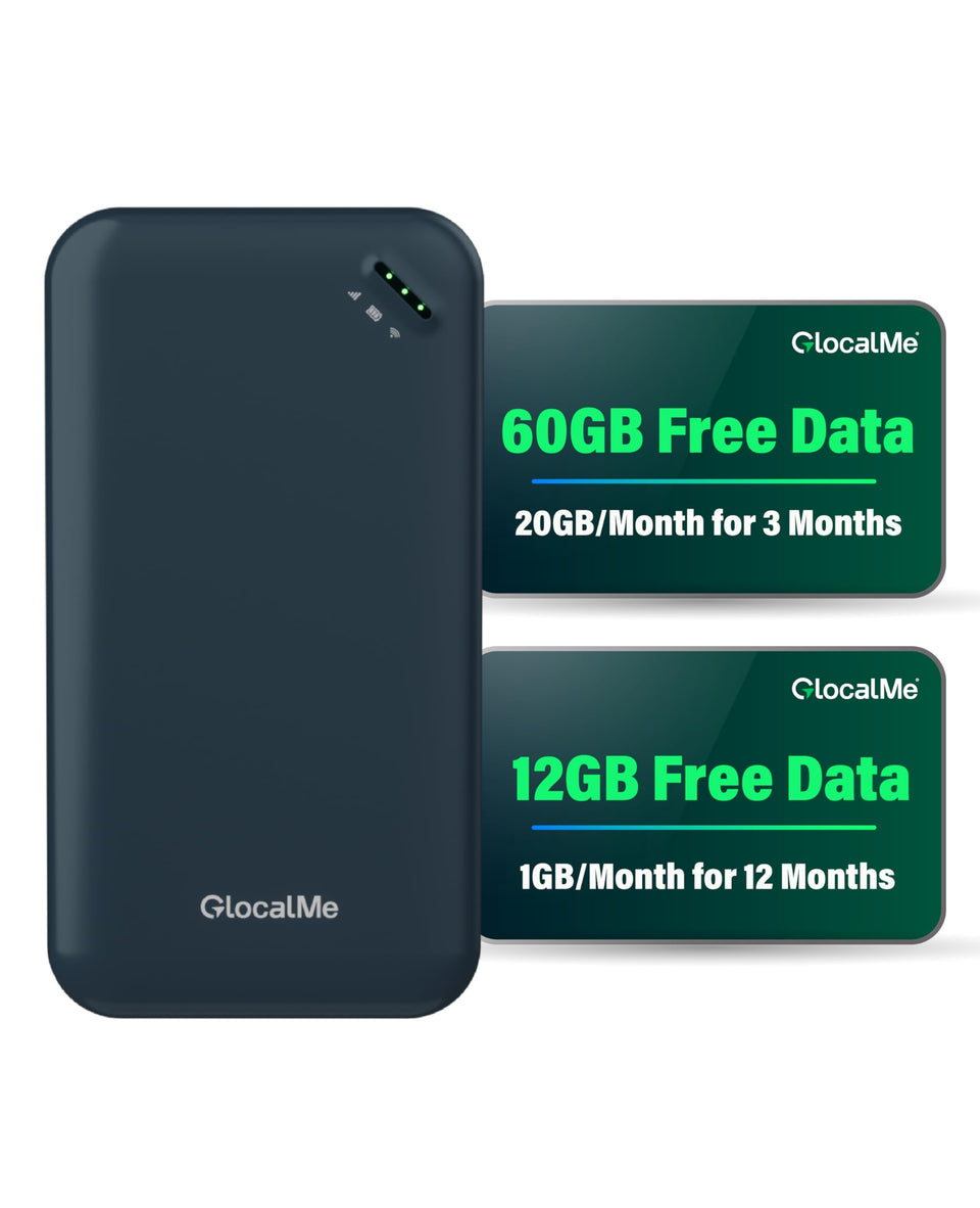 GlocalMe UPP hotspot unboxed and ready to use without a SIM card.
