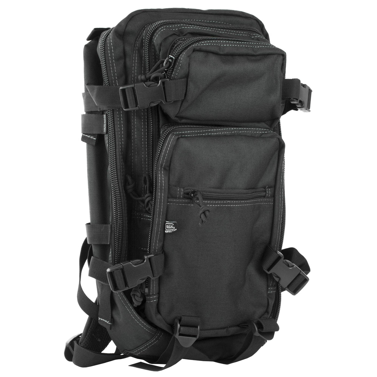 GLOCK backpack interior organization with Velcro webbing and compartments for quick access