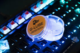 Glorious G-Lube Switch dispensing-jar highlights easy application and storage.