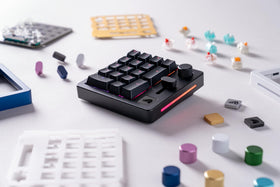 GLORIOUS GMMK Macro Pad RGB backlighting enhances dim setups