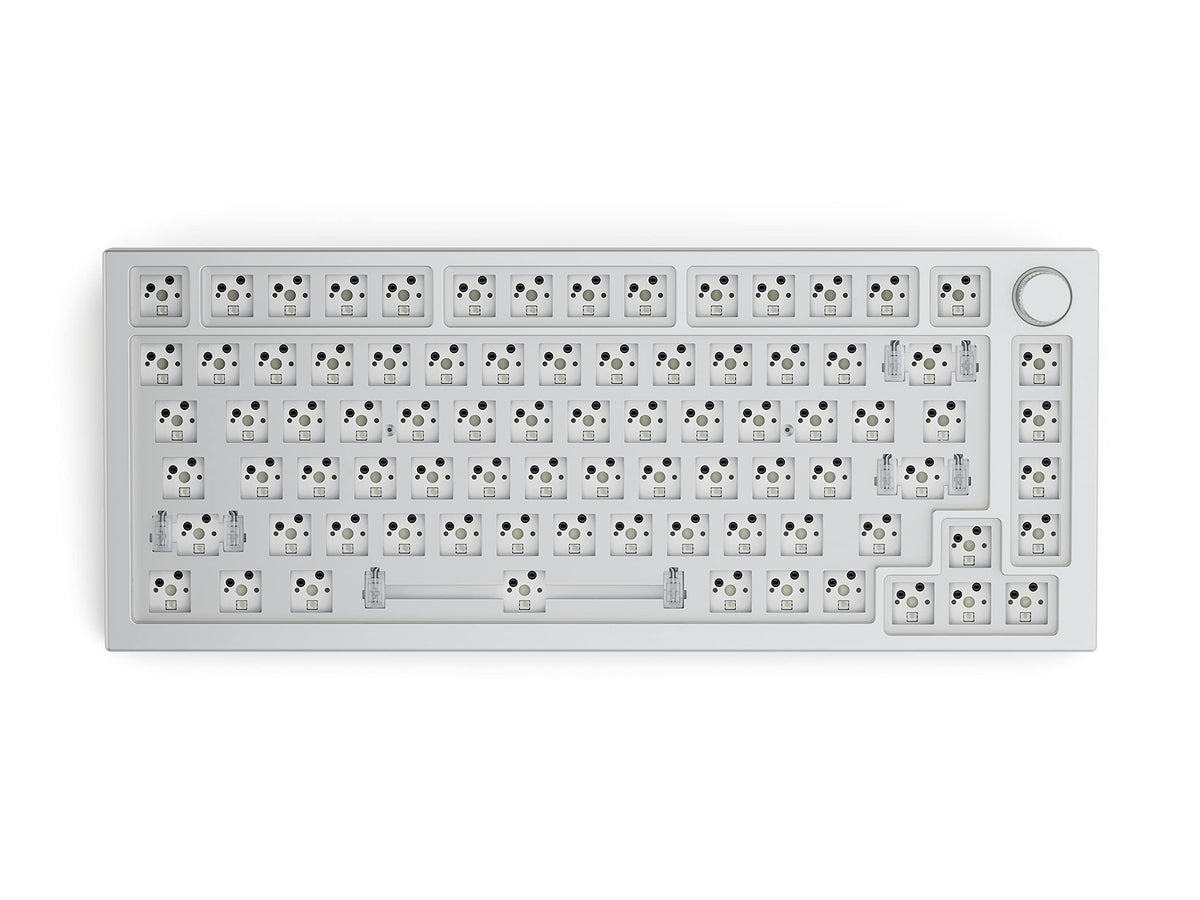 GLORIOUS front frame view showing sturdy white aluminum and durable feel