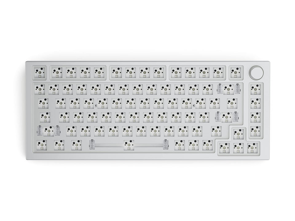 GLORIOUS front frame view showing sturdy white aluminum and durable feel