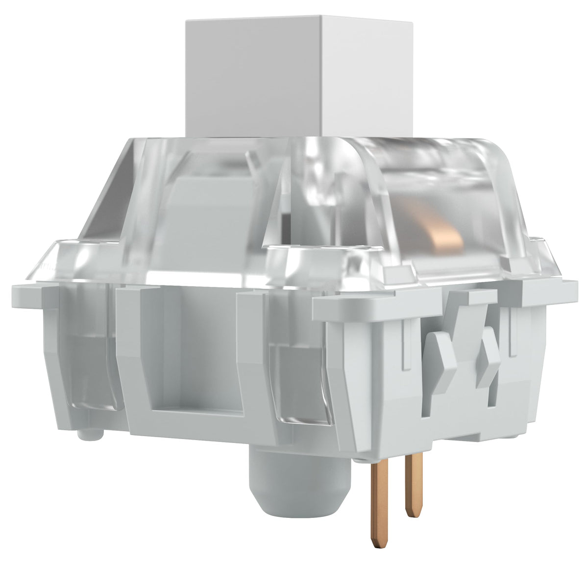 GLORIOUS Kailh Box White stem close-up highlighting click mechanism and tactile clarity