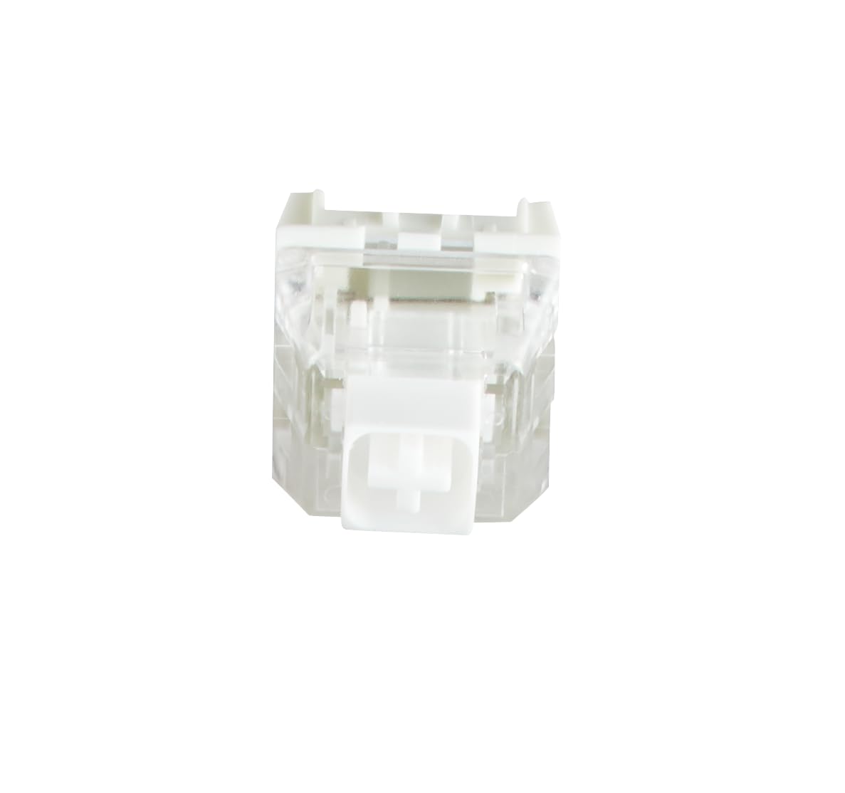 GLORIOUS Kailh Box White underside showing solder pins for secure PCB mounting