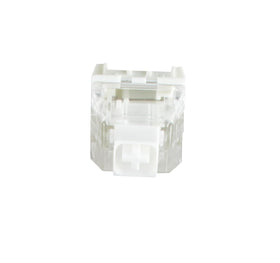 GLORIOUS Kailh Box White underside showing solder pins for secure PCB mounting