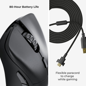 GLORIOUS Model D 2 PRO wireless mouse offers up to 80 hours of battery life.