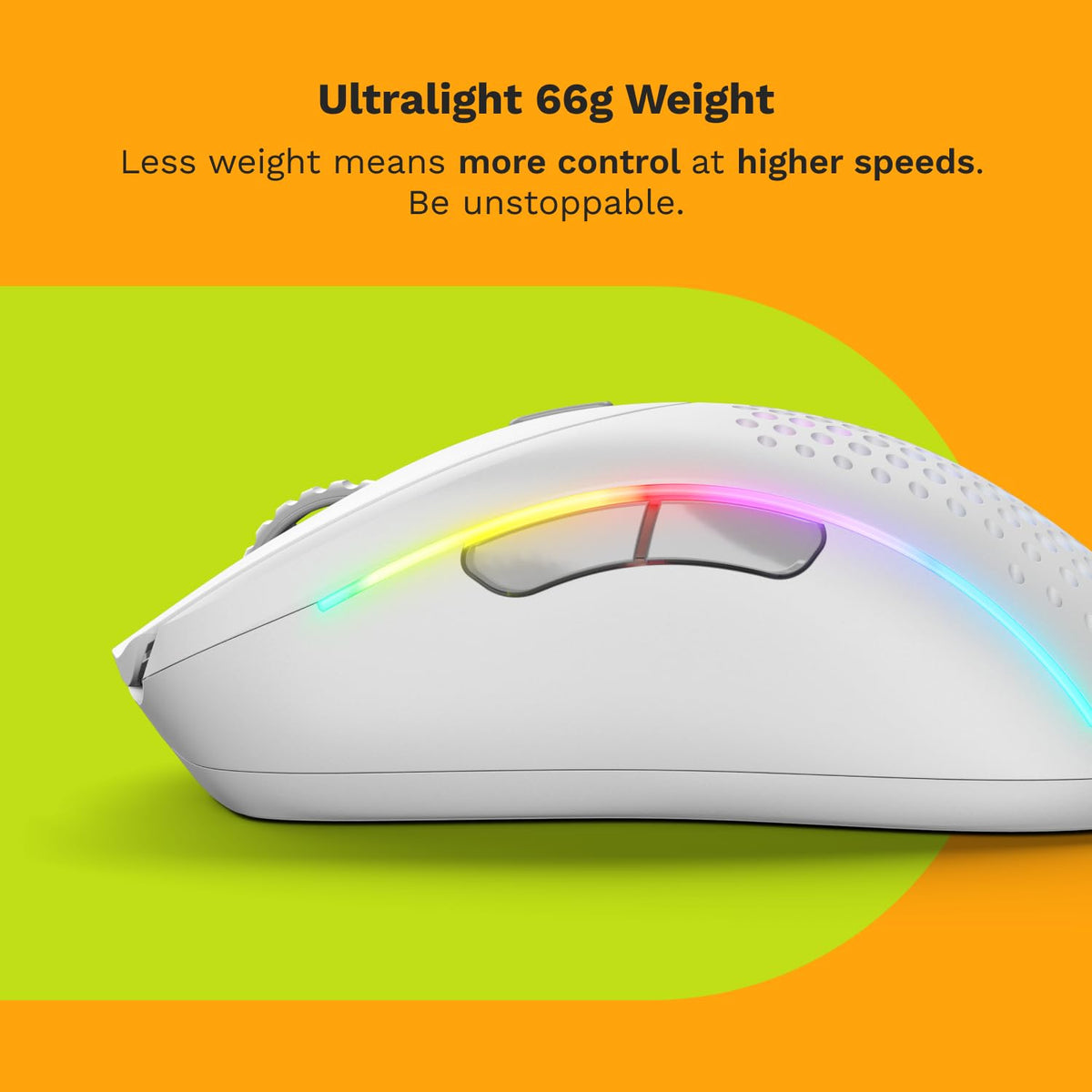GLORIOUS Model D 2 Wireless 2.4 GHz setup enables lag-free responsiveness for games.