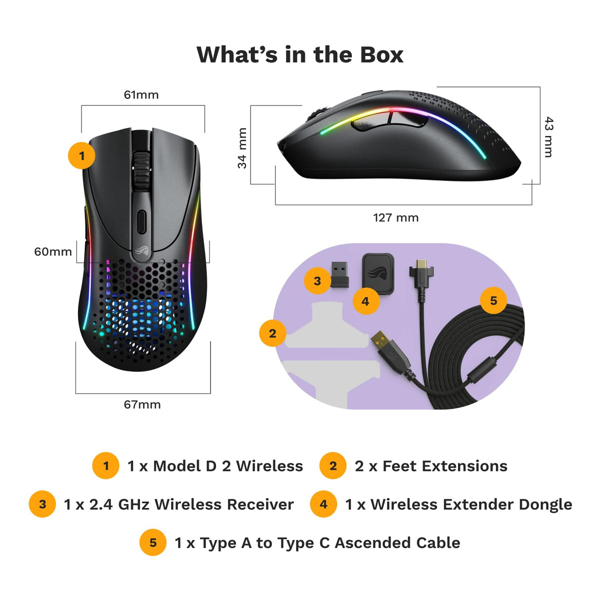 GLORIOUS Model D 2 Wireless ideal for FPS MMO MOBA games