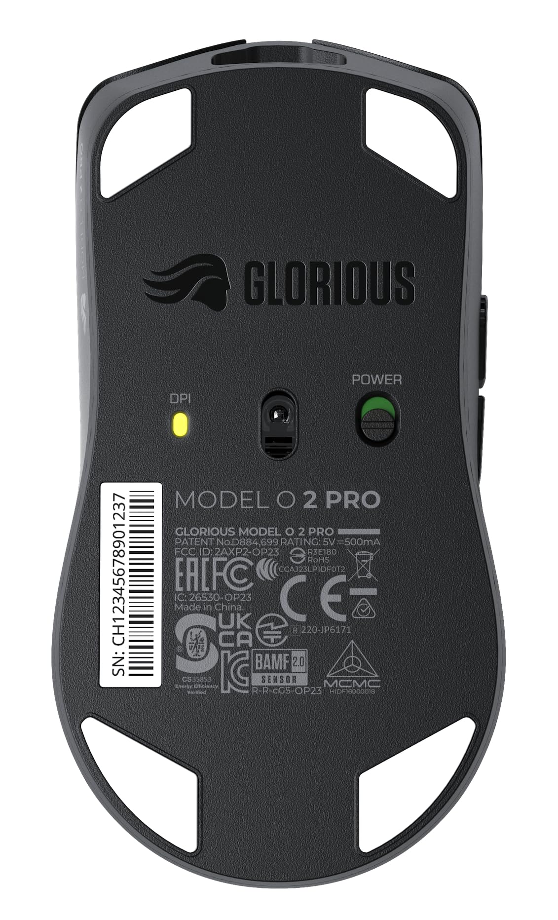 GLORIOUS Model O 2 Pro BAMF sensor close-up emphasizing tracking