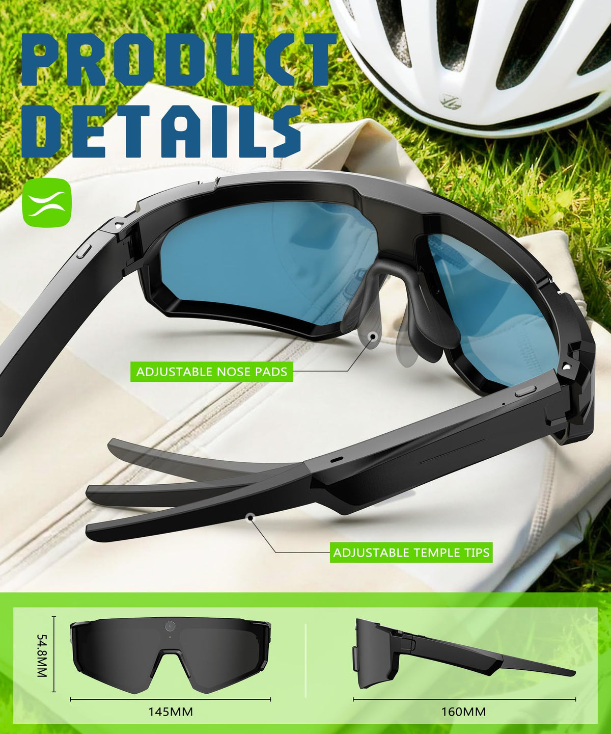 GLOSSIA AI Ultra Pro IP66 weatherproof sunglasses resist rain, dust, and mud.