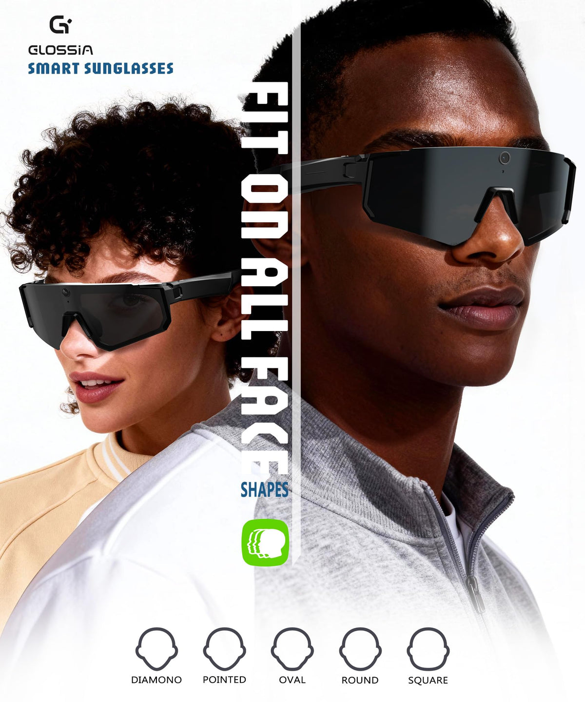 Glossia V06 IP66 weatherproof frame resists rain, dust, and mud for outdoor use.
