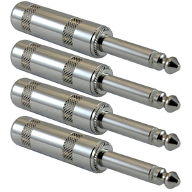 GLS Audio front view of 1/4" TS plug showing metal construction and durability