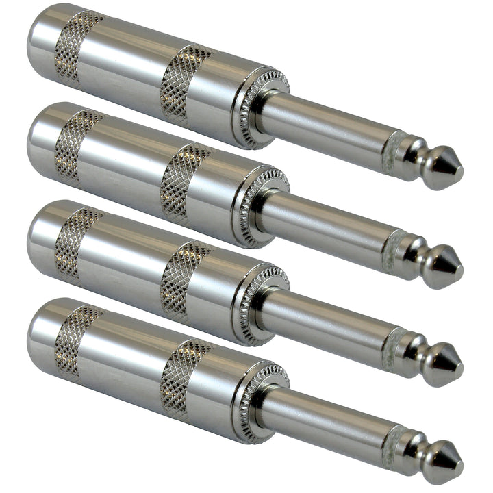 GLS Audio front view of 1/4" TS plug showing metal construction and durability