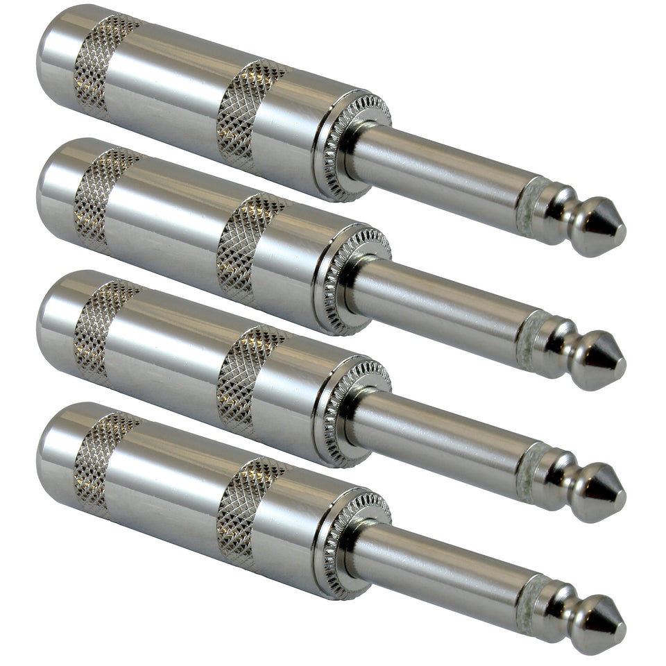 GLS Audio front view of 1/4" TS plug showing metal construction and durability
