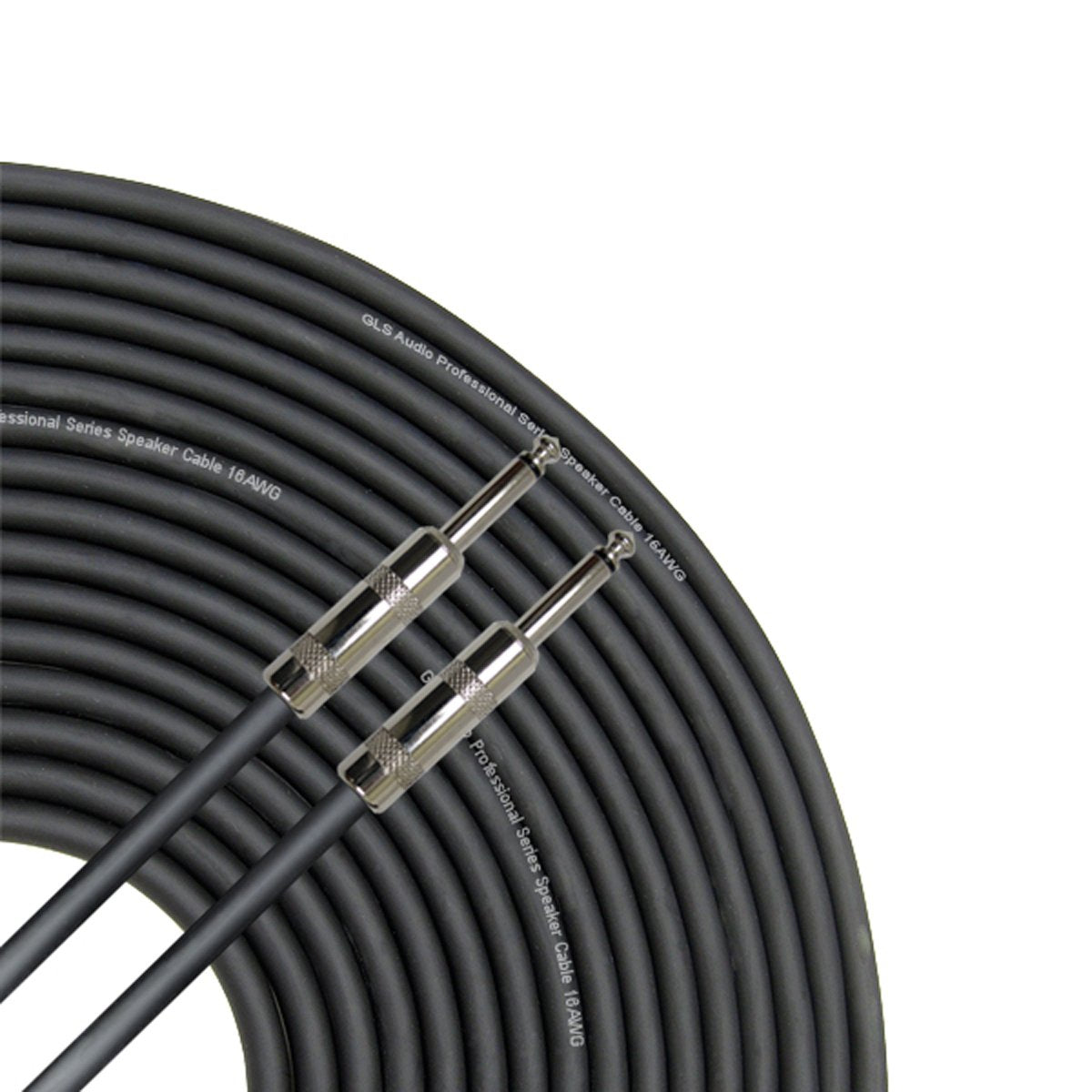 GLS Audio front view of 100ft cable showing length and packaging, durable and pro-grade