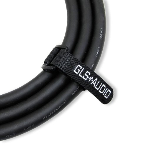 GLS Audio reusable hook-and-loop wrap keeps cables tidy after setup.