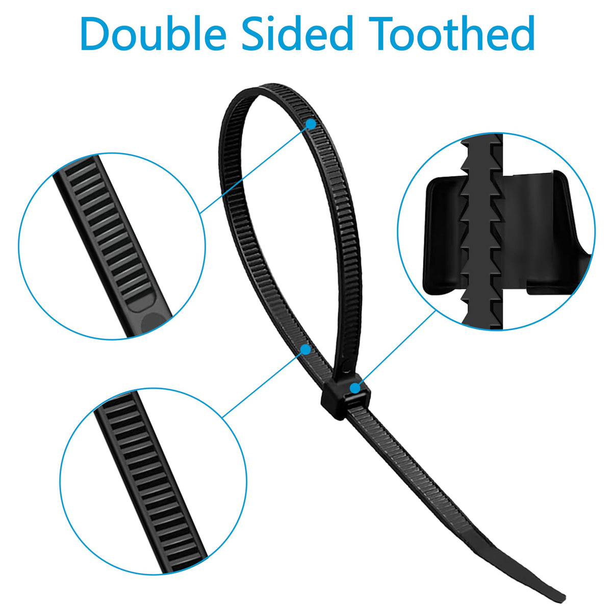 Glufirm Zip Ties self-locking one-piece construction