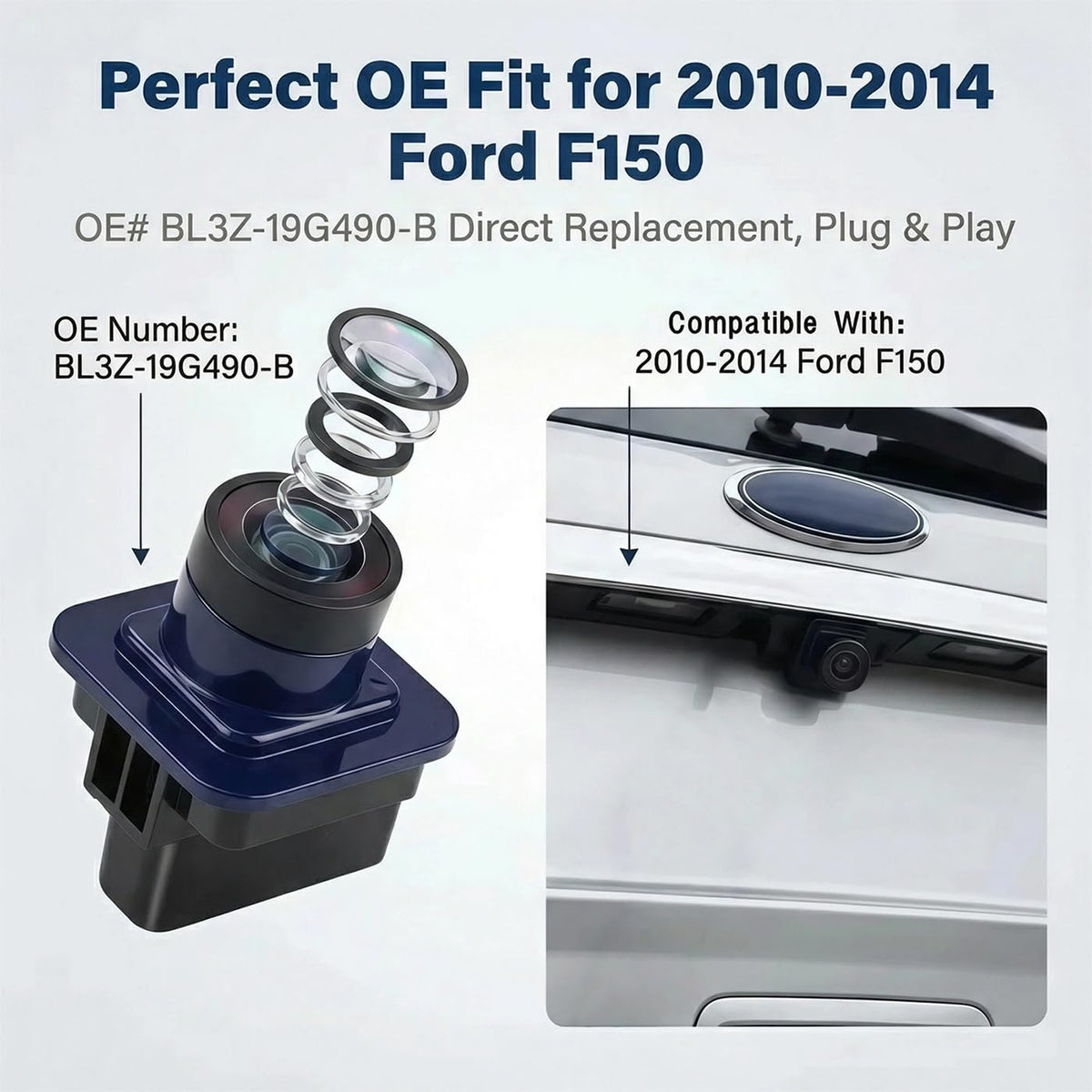 GlymXia rear view camera plug‑and‑play ensures factory wiring compatibility during replacement.
