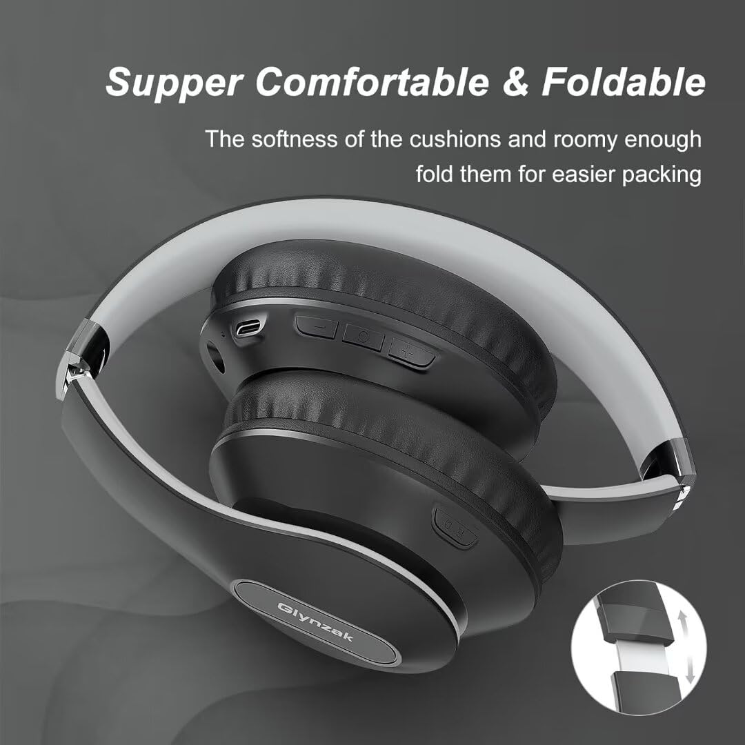 Glynzak folded headphones compact in a bag illustrating travel convenience