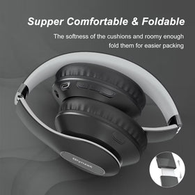 Glynzak folded headphones compact in a bag illustrating travel convenience