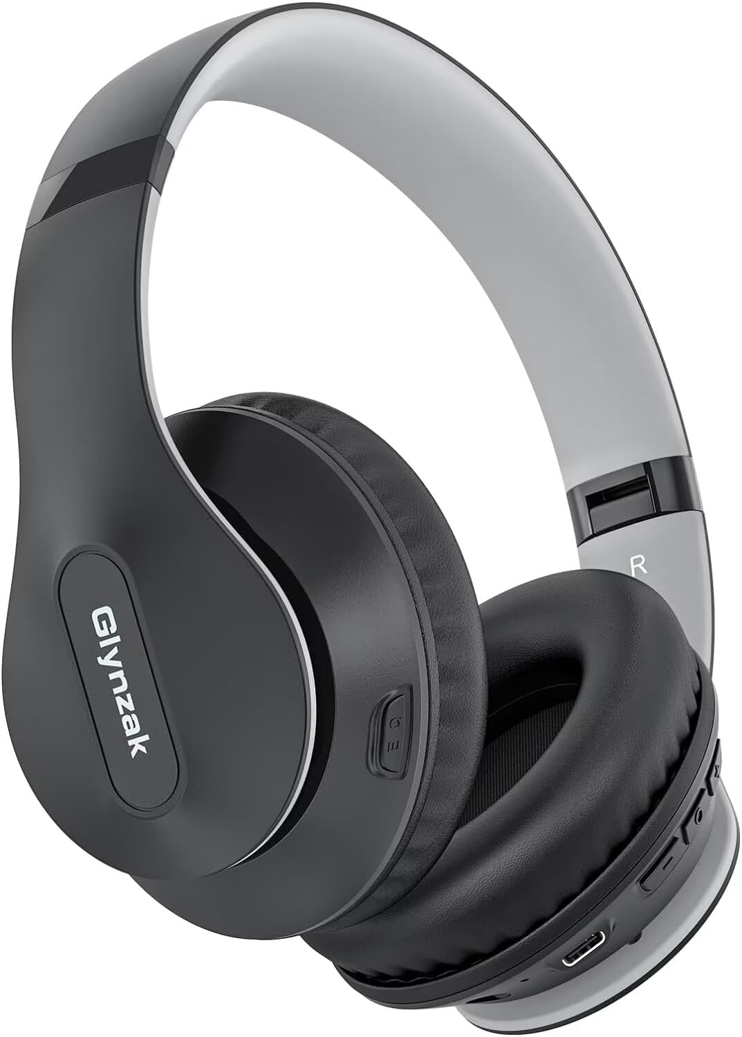 Glynzak front view of headset and packaging showing design and portability benefit