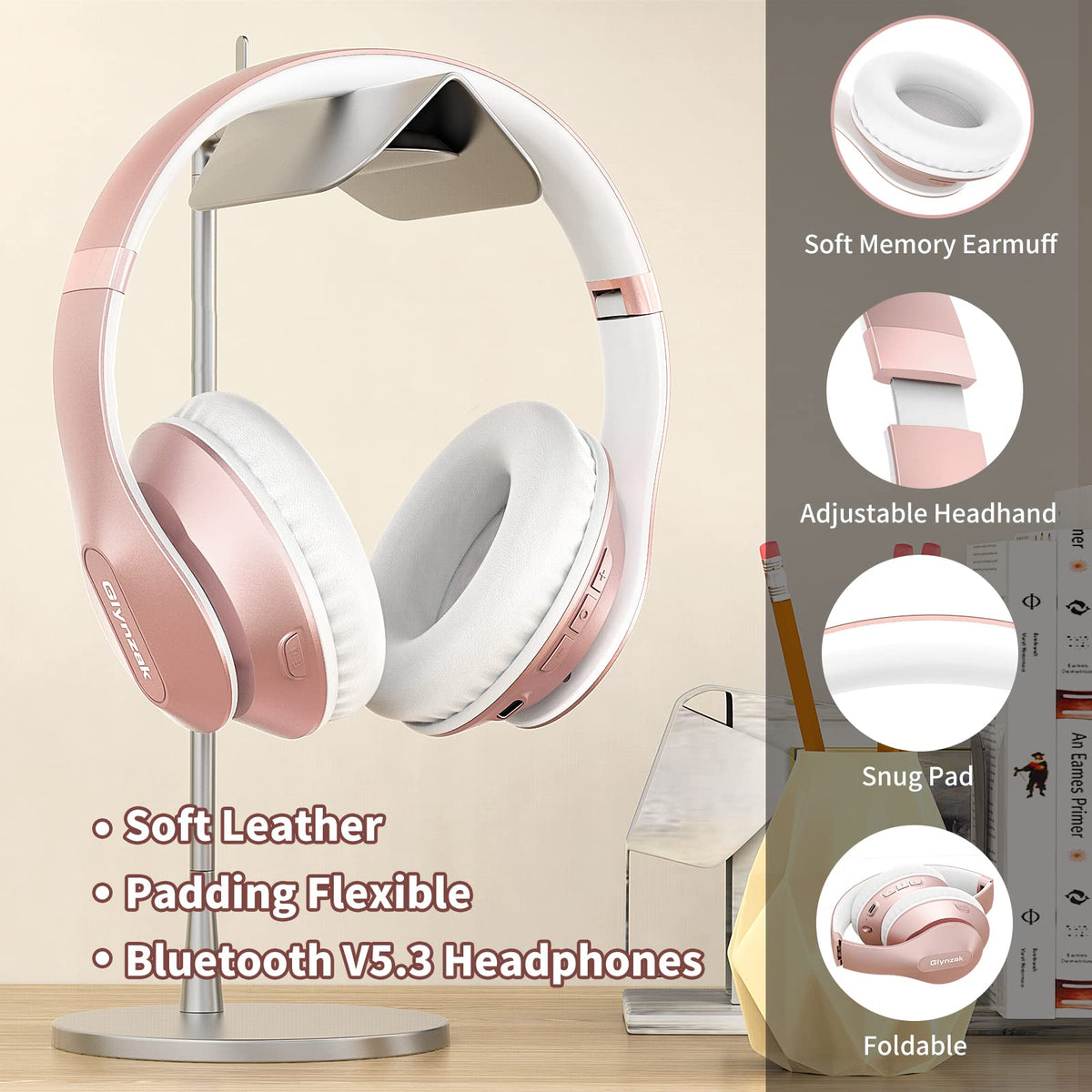 Glynzak worn on commuter head showing comfort and noise isolation benefit