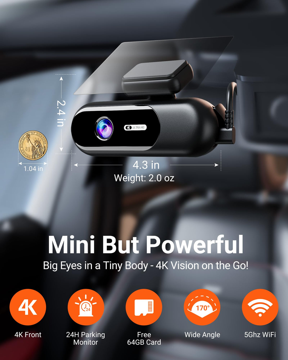 GMAIPOP 1.5-inch IPS screen closeup providing easy on-device control benefit