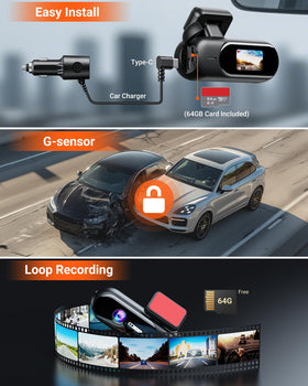 GMAIPOP parked car scene with hardwire kit for 24-hour monitoring benefit