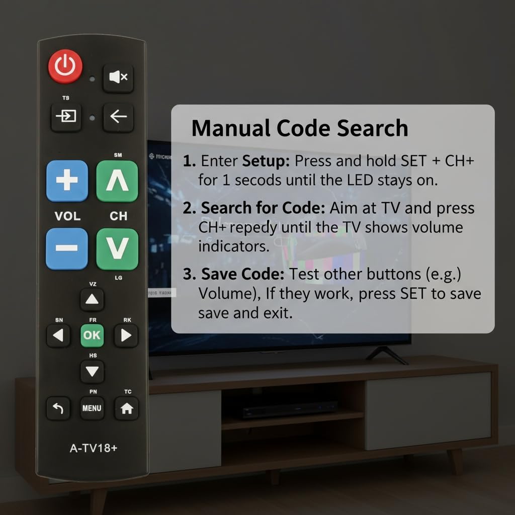 Gmatrix Big Button remote reduces clutter by replacing multiple devices.