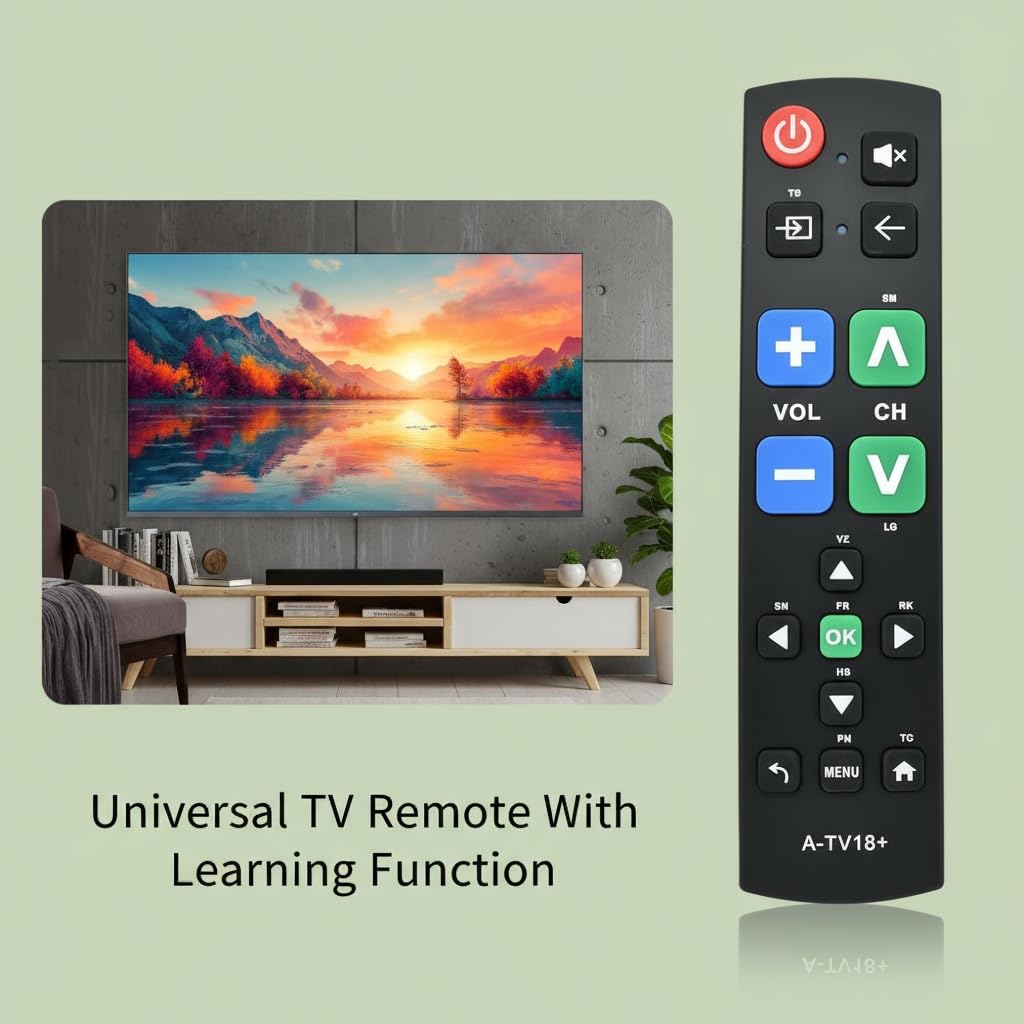 Gmatrix Big Button remote auto code search speeds up pairing with your TV.