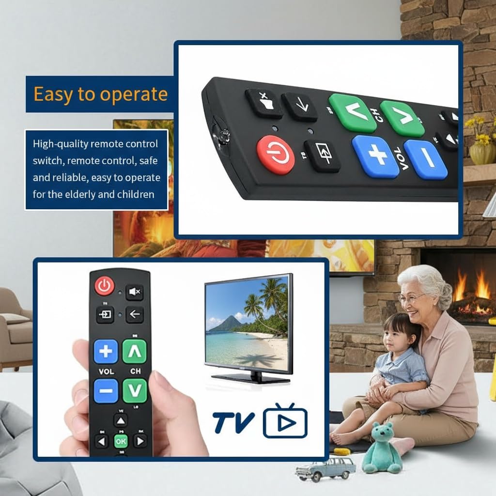 Gmatrix Big Button remote learning function consolidates commands from your original remote.