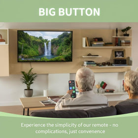 Gmatrix Big Button remote manual code search helps fine-tune essential TV functions.